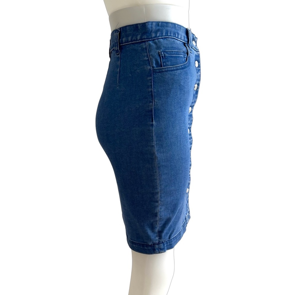 Seed Heritage Button Front Stretch Denim Skirt - Size 6 - Picture 2 of 3